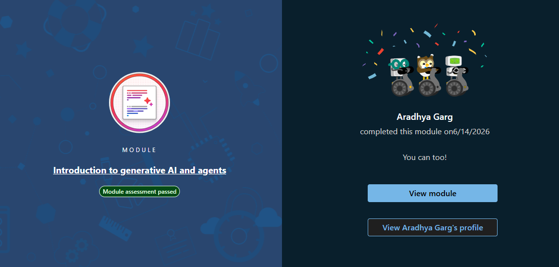 Introduction to Generative AI and Agents certificate issued by Google Cloud Skills Boost